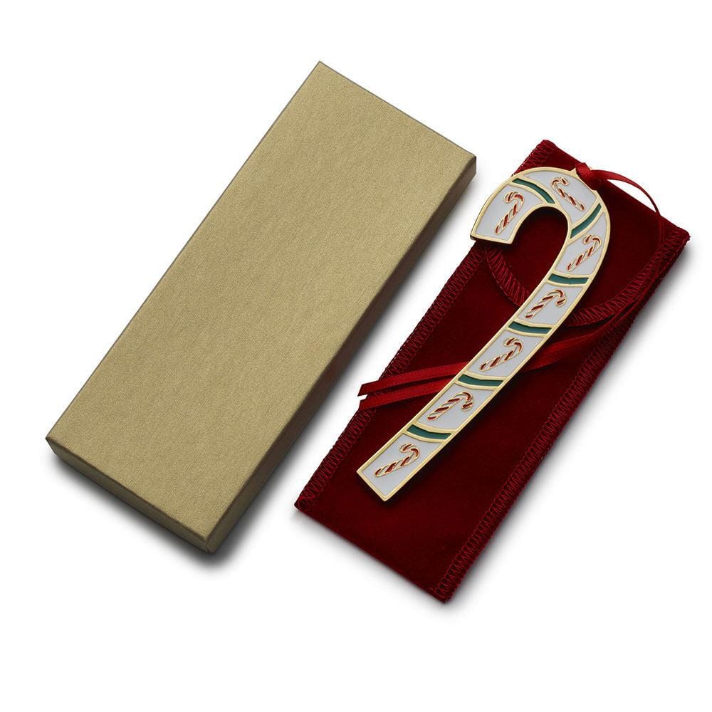 2021 Gold Plated and Enameled Candy Cane Ornament 41st Edition