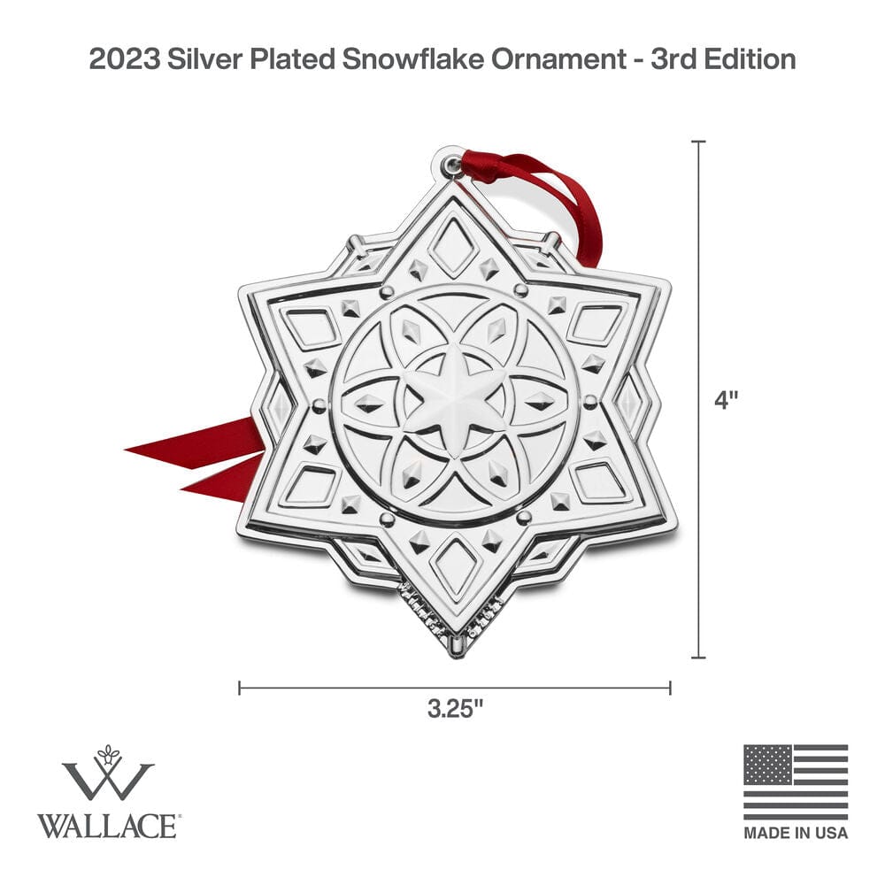 2023 Silver Plated Snowflake Ornament 3rd Edition
