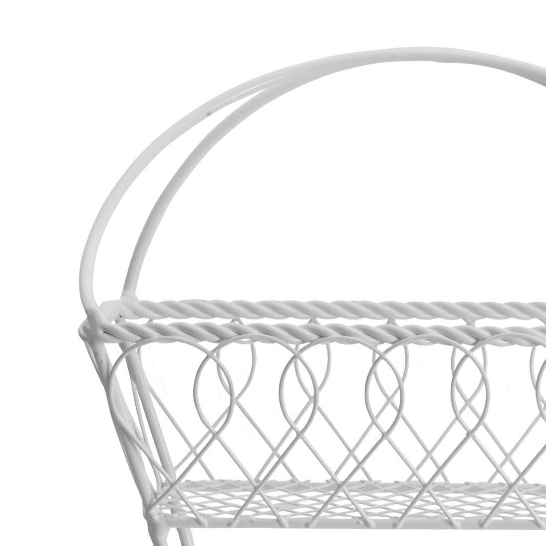 Loop And Lattice 2 Tier White Flatback Storage Basket