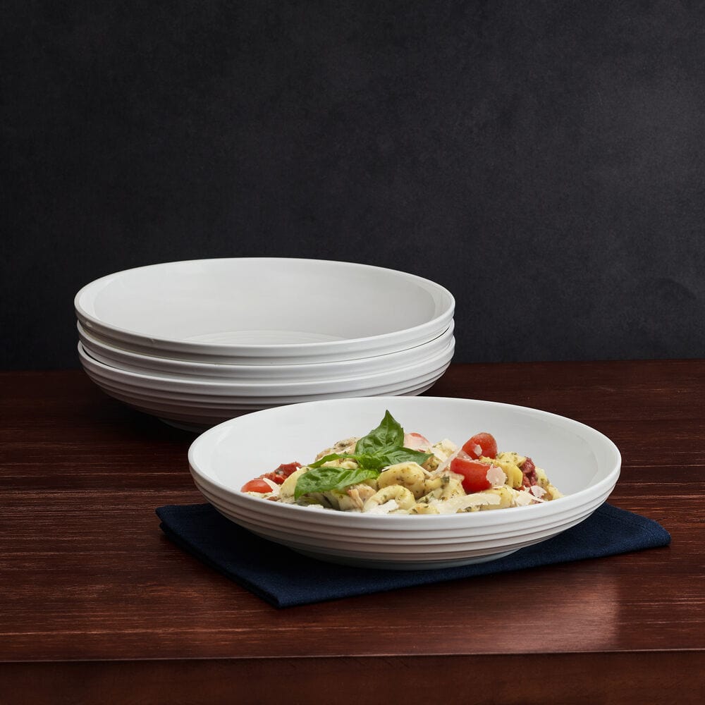 Swirl Bone Set of 4 Individual Pasta Bowls