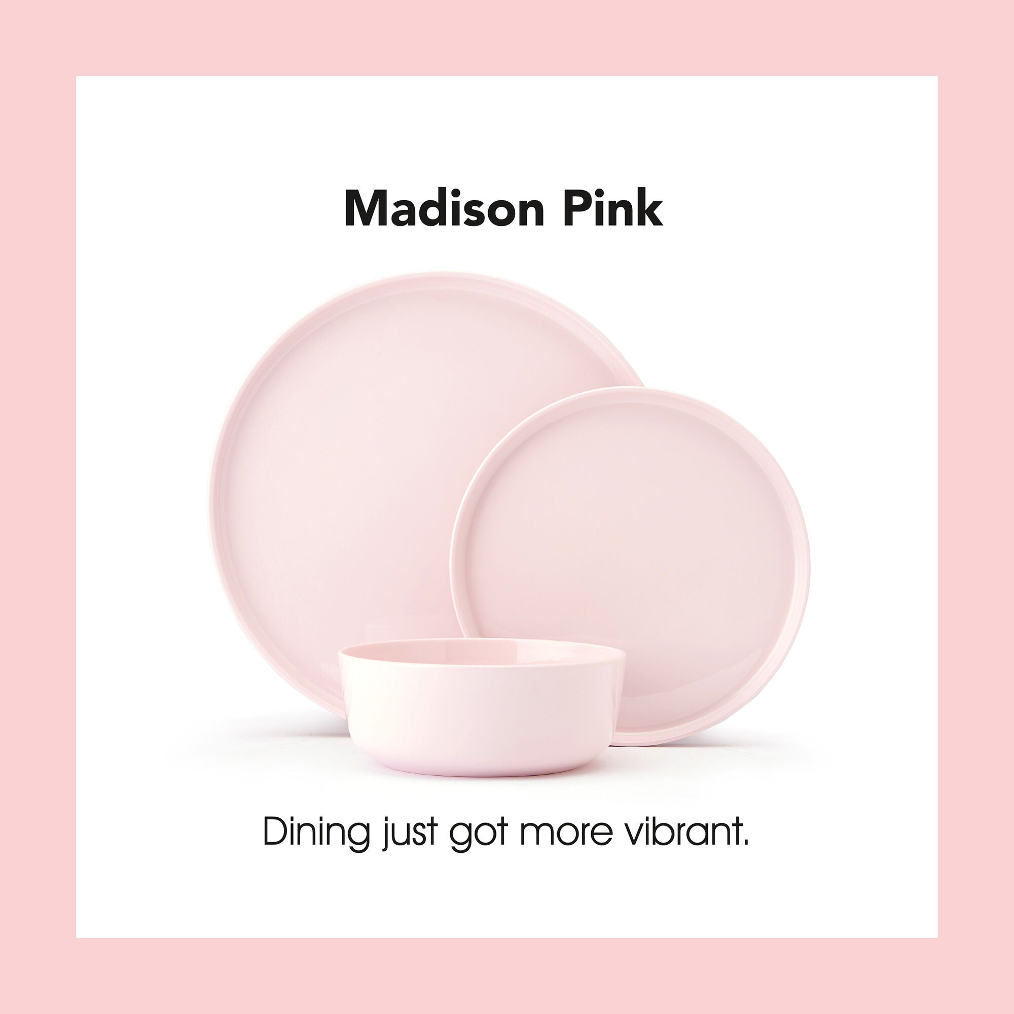 Madison Pink Dinnerware Set, 12pc