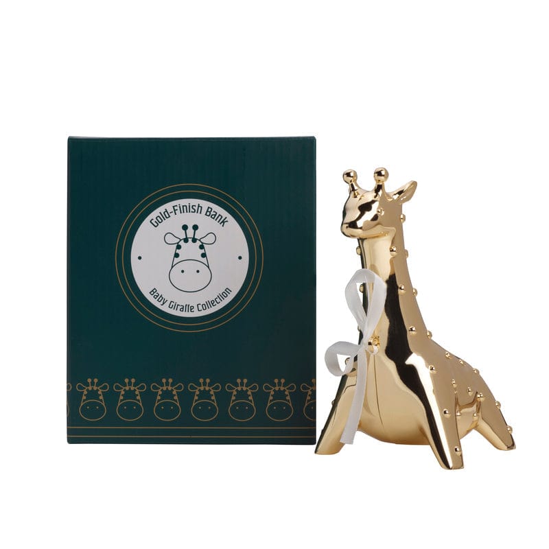 Baby Giraffe Gold Finish Coin Bank