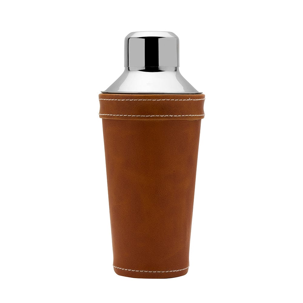 Faux Leather Stitched Cocktail Shaker