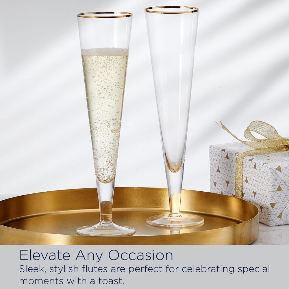 Trumpet Gold Set of 2 Champagne Flute Glasses