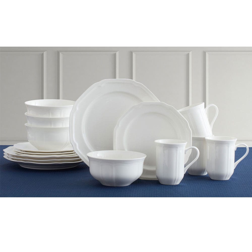 Antique White 16 Piece Dinnerware Set, Service for 4