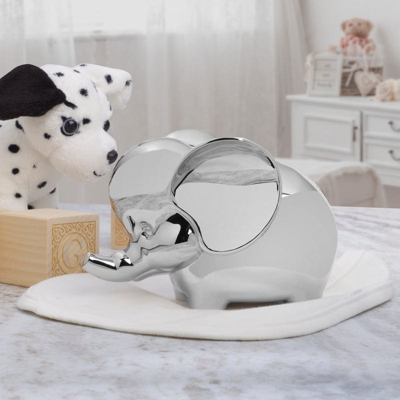 Baby Elephant Bronze Plated Coin Bank