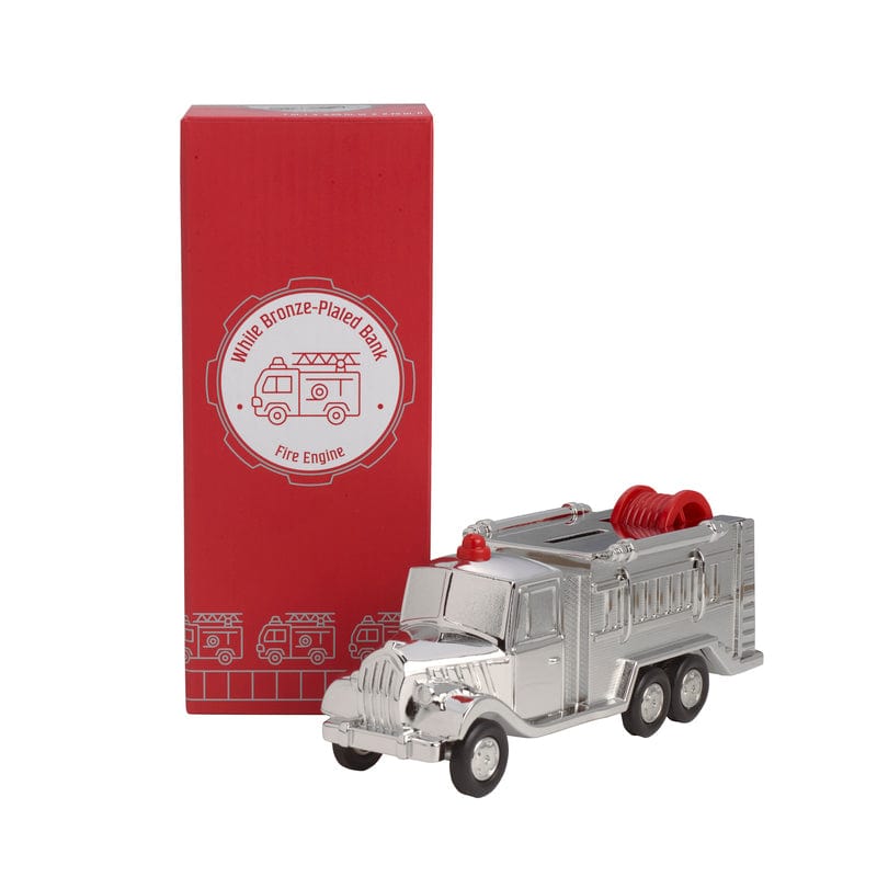 Baby Fire Engine Bronze Plated Coin Bank