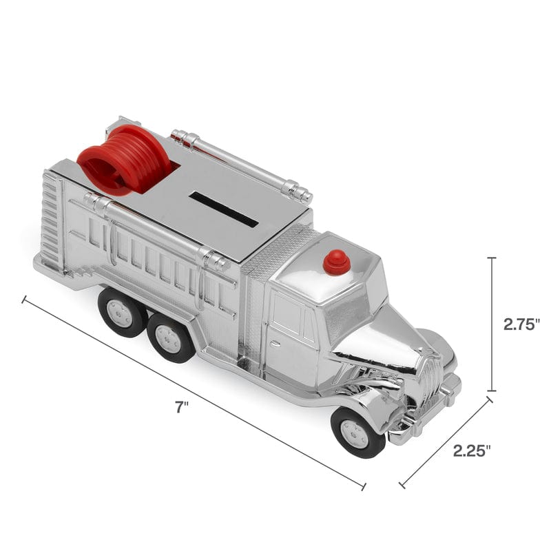 Baby Fire Engine Bronze Plated Coin Bank