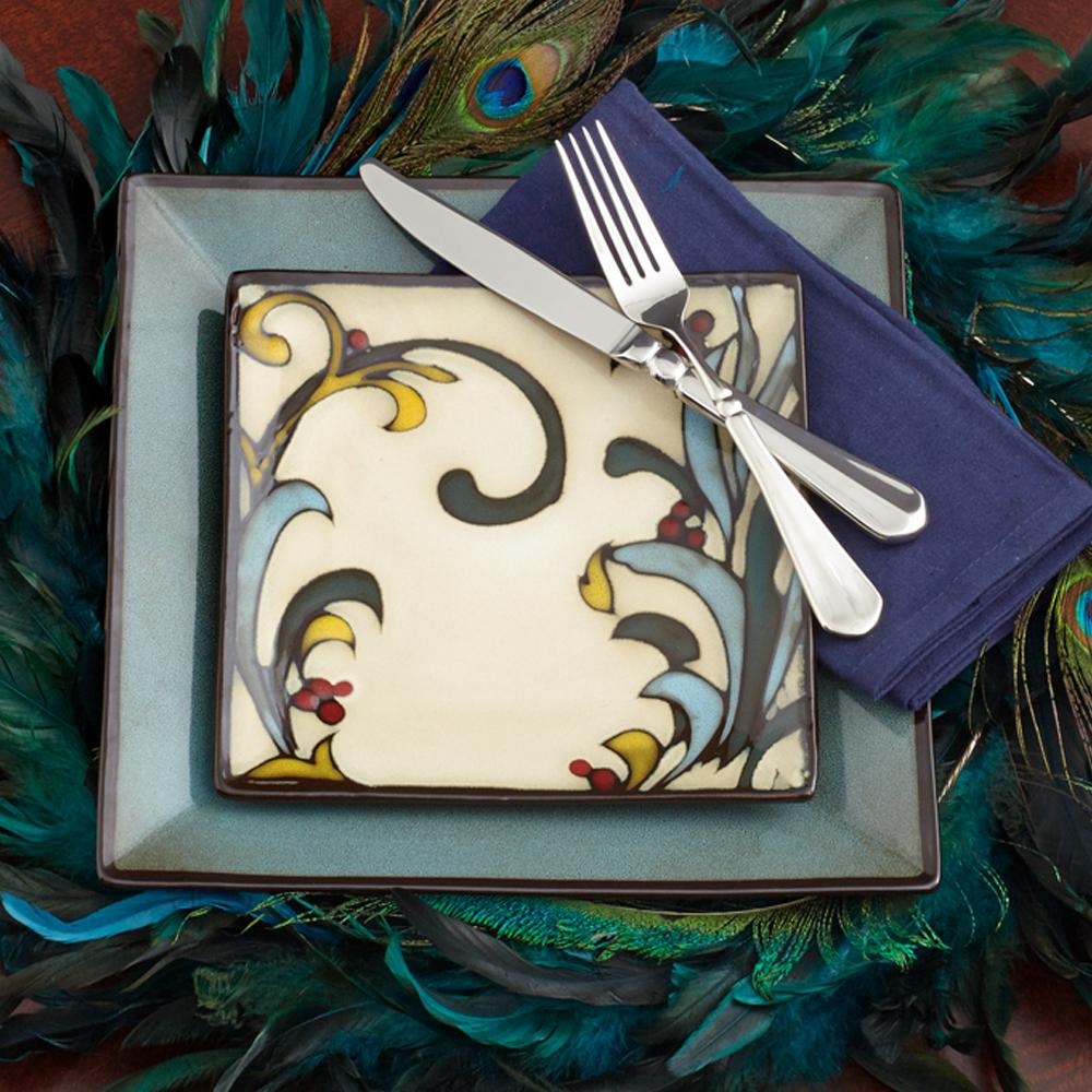 Belmont Blue Square Dinner Plate