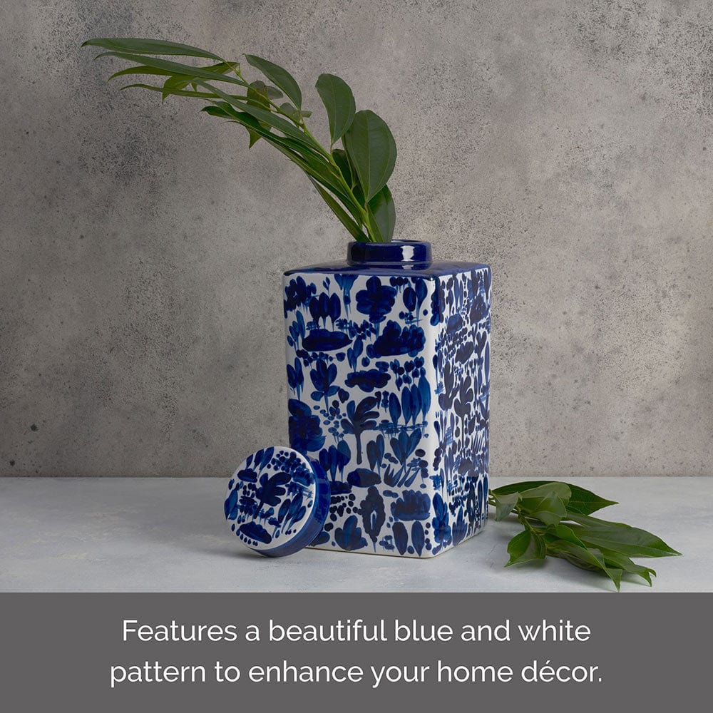 Landscape Decorative Square Ginger Jar Canister