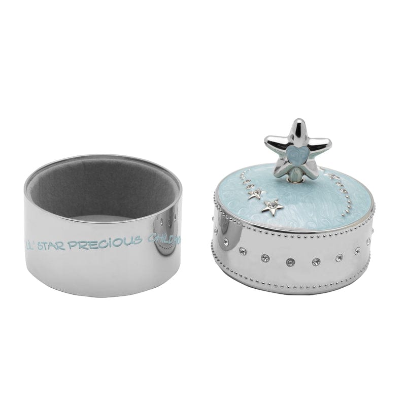Baby Blue Star Nickelplate Trinket Music Box
