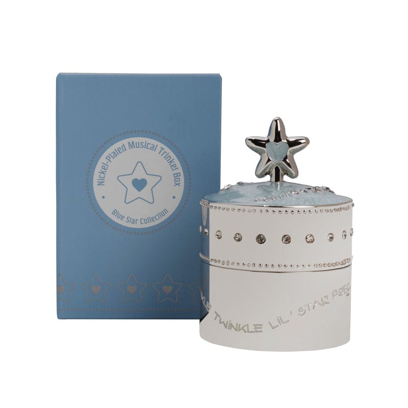 Baby Blue Star Nickelplate Trinket Music Box