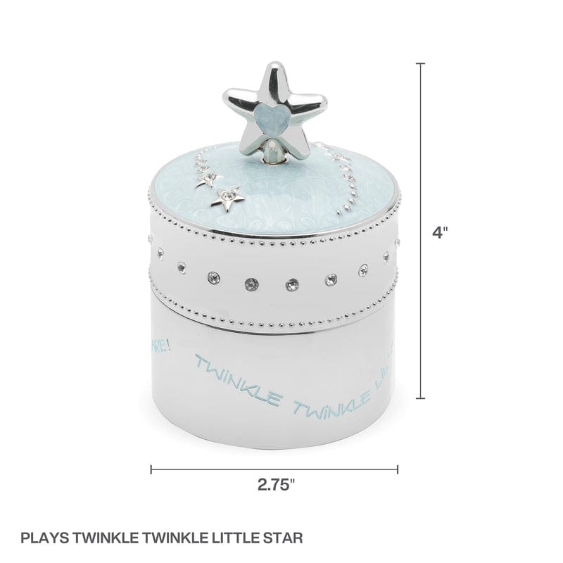 Baby Blue Star Nickelplate Trinket Music Box