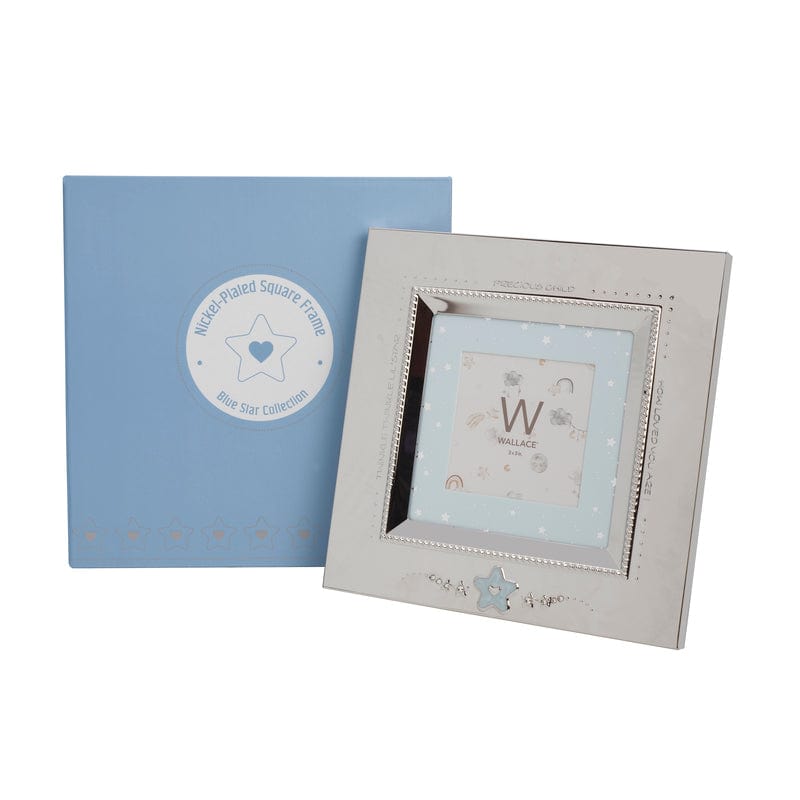3 X 3 Baby Blue Star Nickelplate Frame