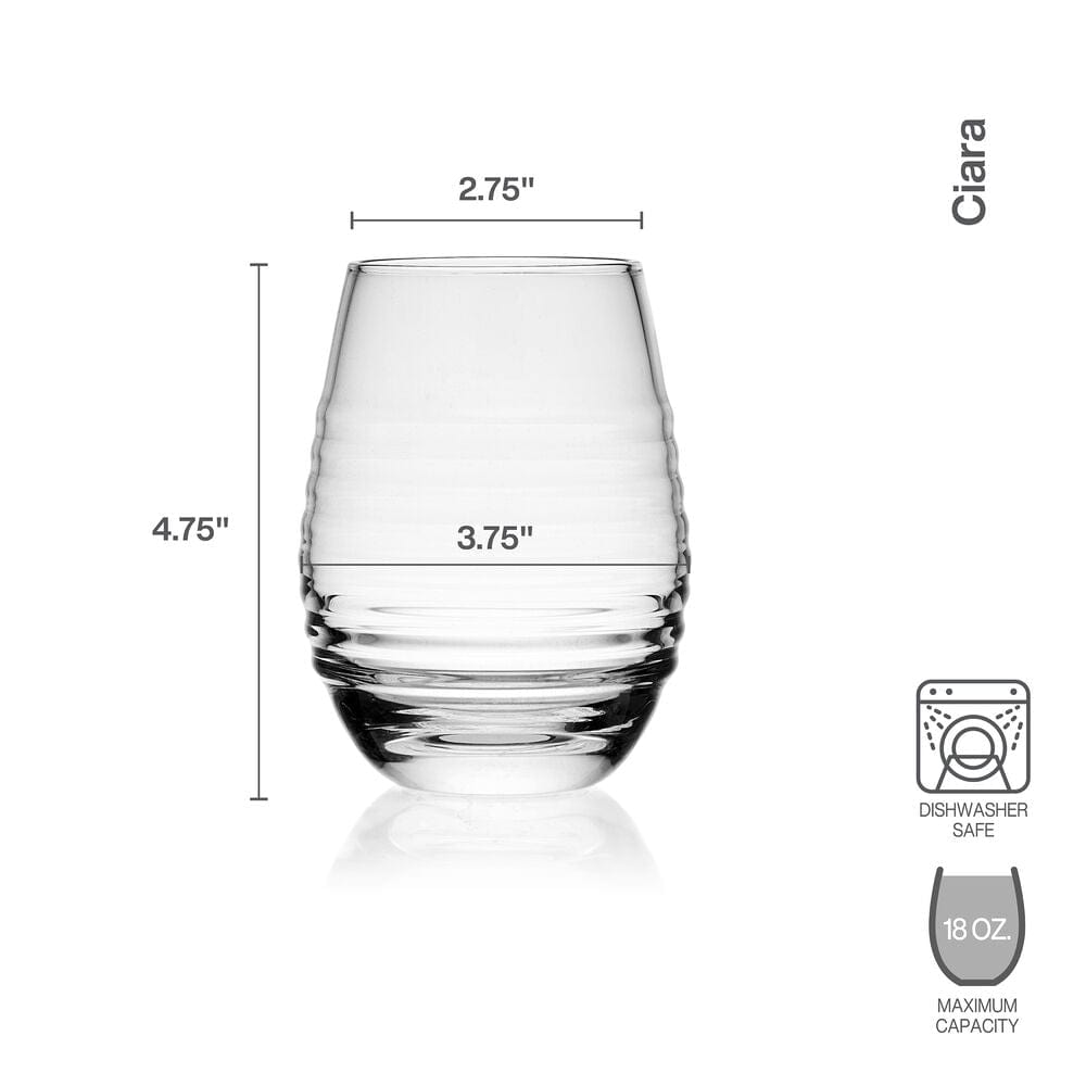 Ciara Set of 4 Stemless Wine Glasses