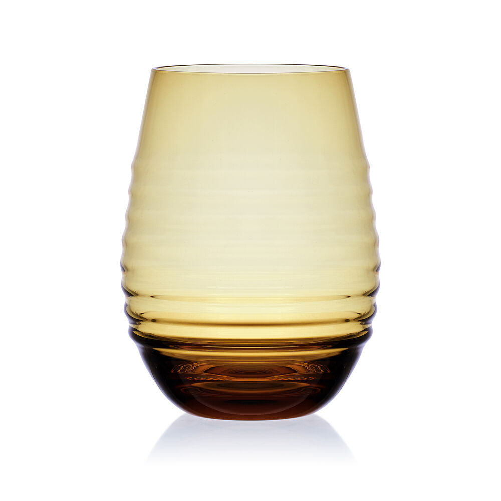 Ciara Amber Set of 4 Stemless Wine Glasses