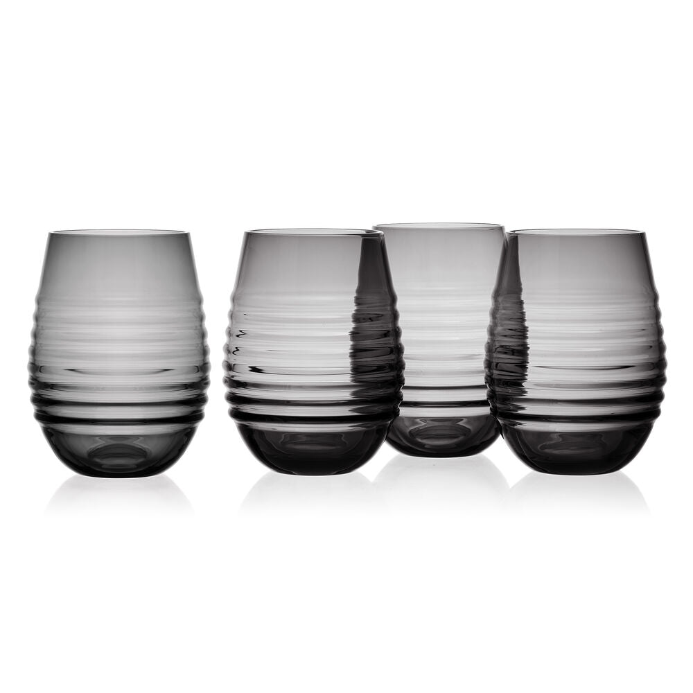 Ciara Smoke Set of 4 Stemless Wine Glasses