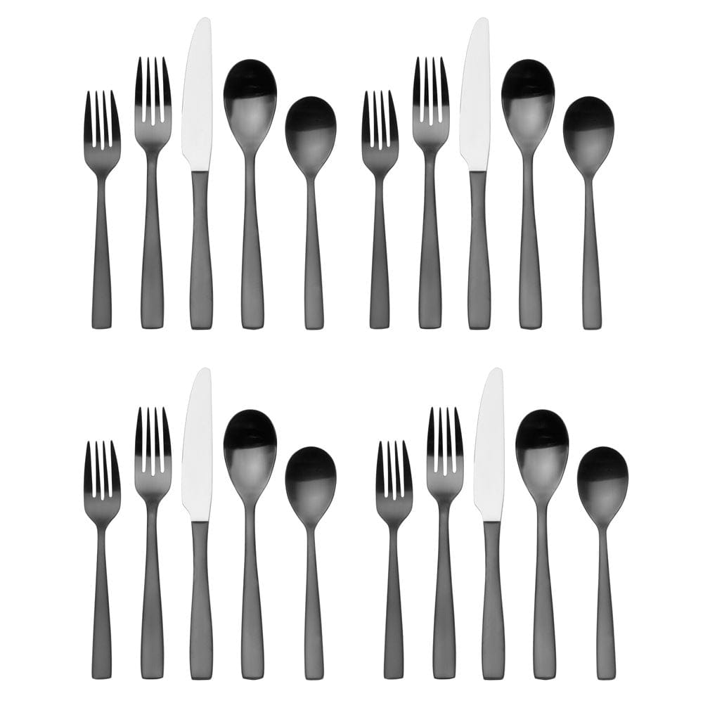 Delano Gunmetal 20 Piece Flatware Set, Service for 4