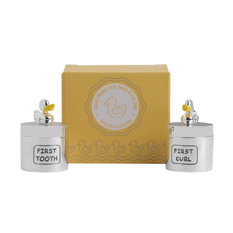 Baby Duck Silverplate First Tooth Curl Boxes