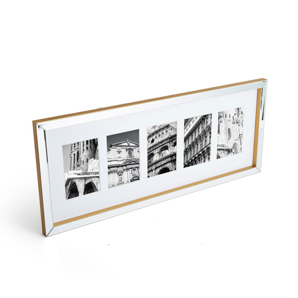 Gold Mirror 5 Openings Collage Gallery Frame