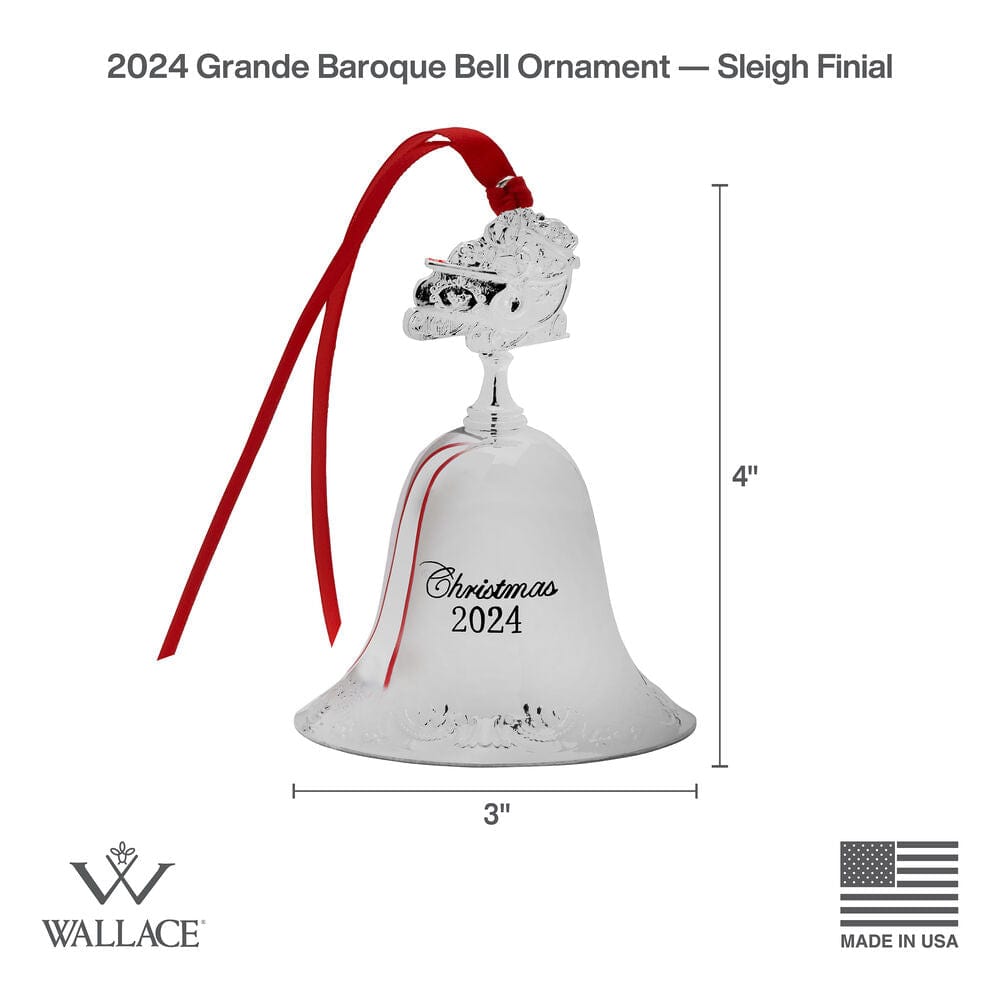 2024 Silver Plate Grande Baroque Bell Ornament, 30th Edition