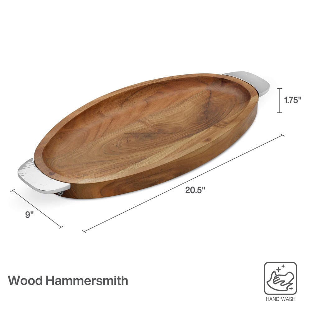 Hammersmith Wood Oval Platter with Handles