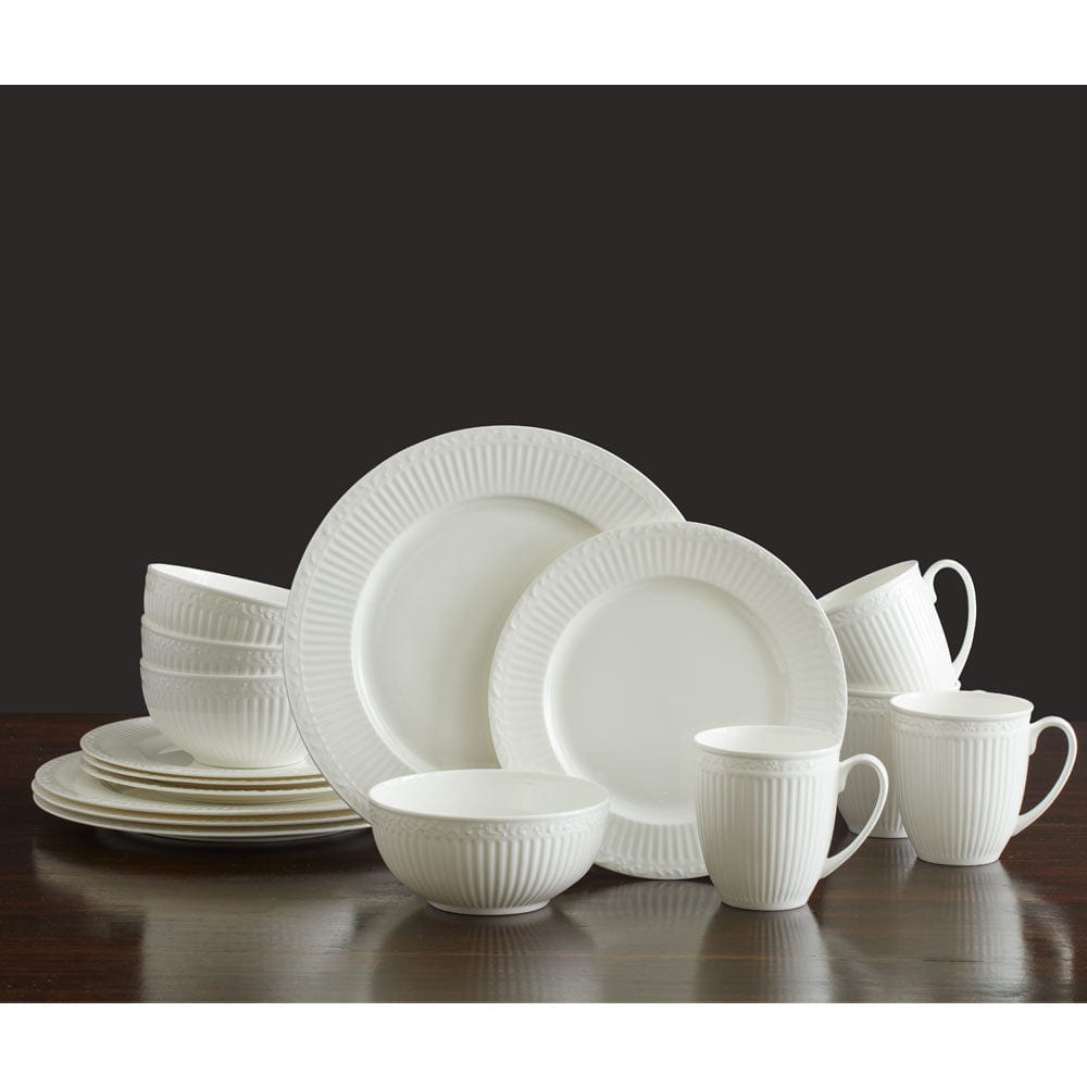 Italian Countryside White Bone China Dinnerware Set