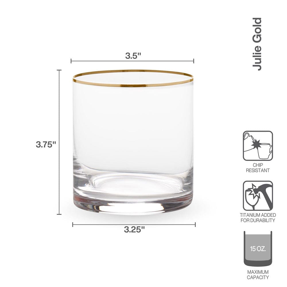 Julie Gold Set of 4 Double Old Fashioned Whiskey Glasses