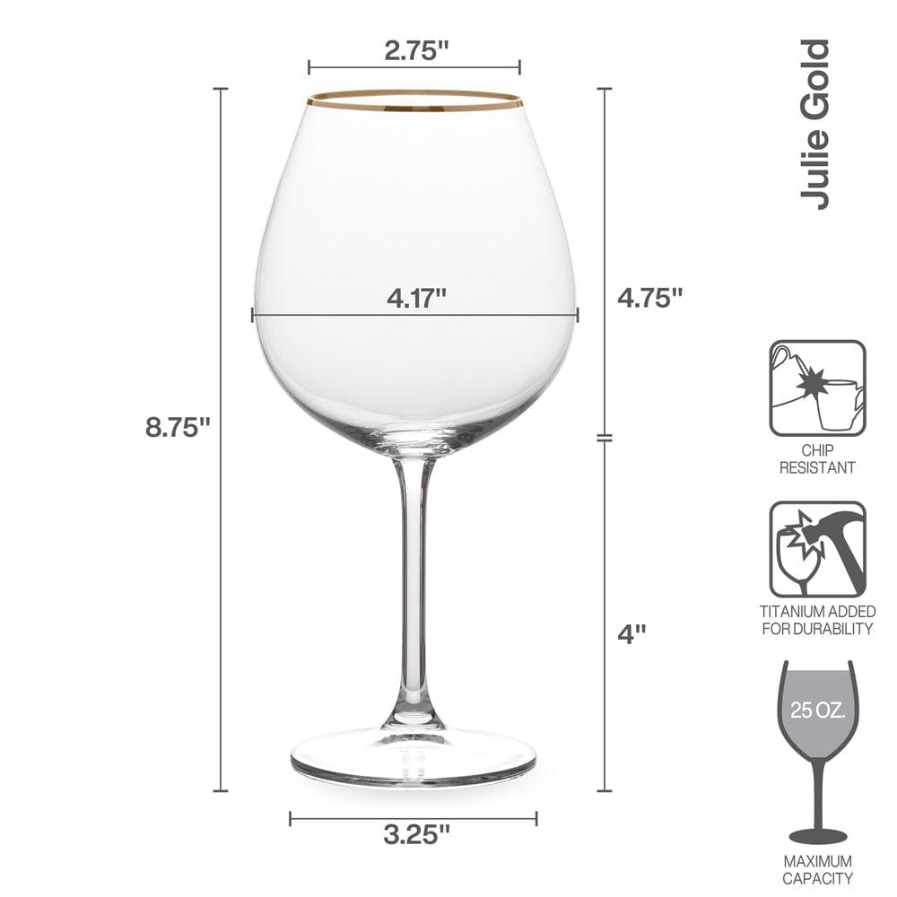 Julie Gold Set of 4 Red Wine Glasses