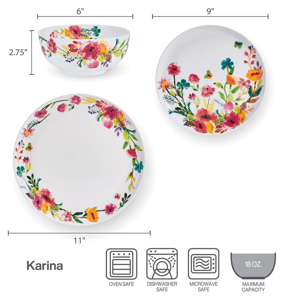 Karina 12 Piece Dinnerware Set, Service for 4