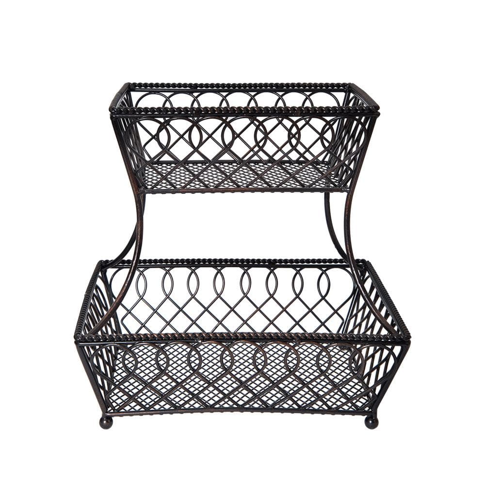 Loop Lattice 2 Tier Rectangular Basket