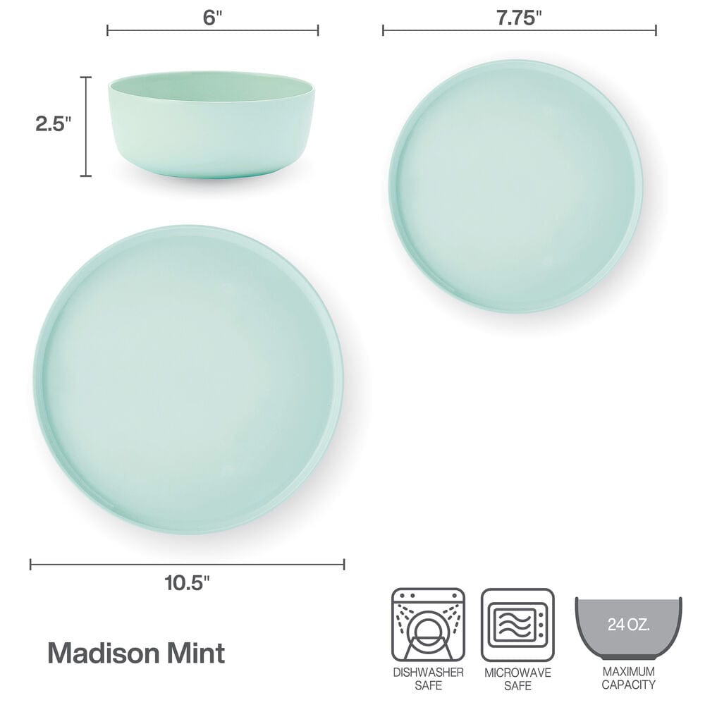 Madison Mint Dinnerware Set, 12pc