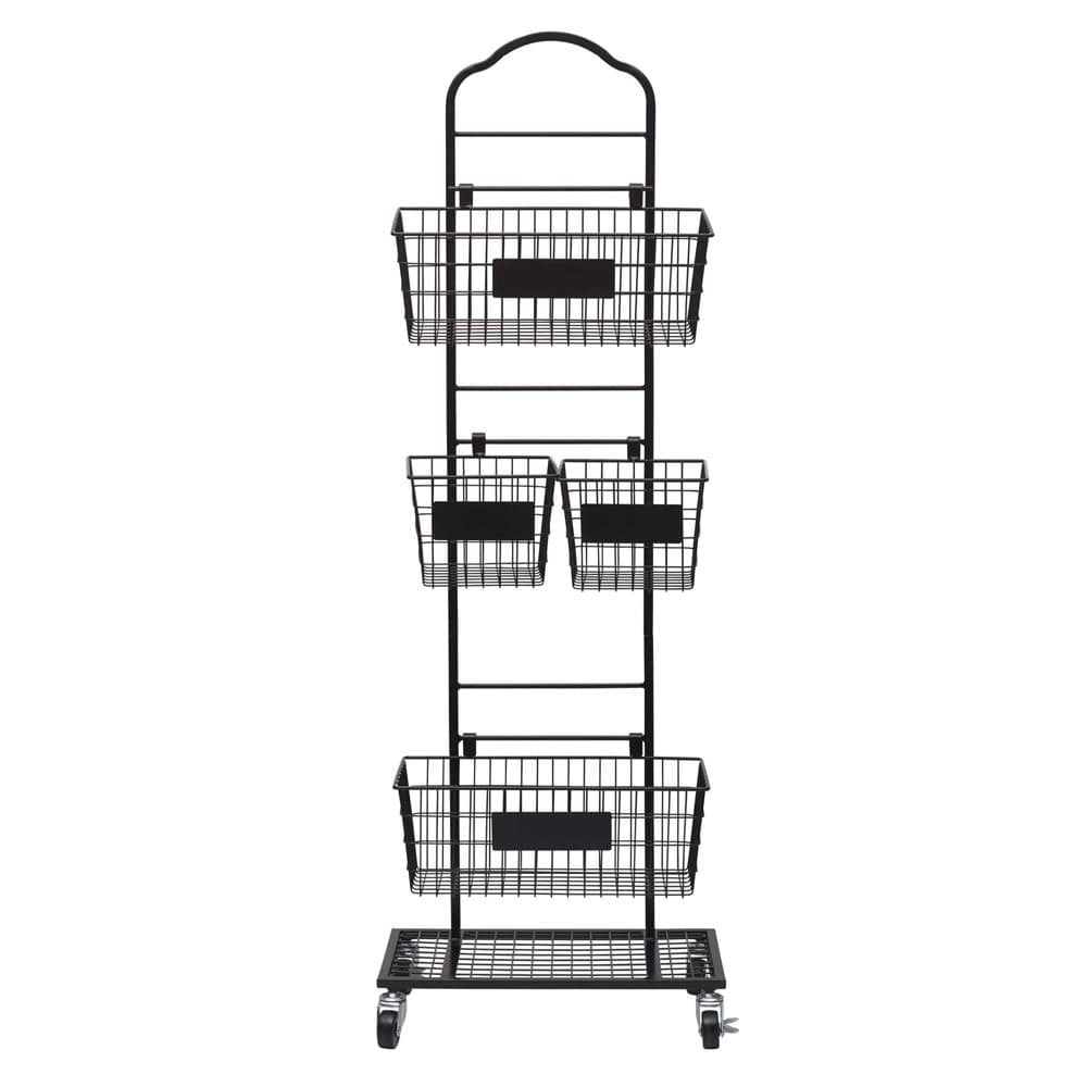 Mercato 3 Tier Adjustable Storage Rack with Chalkboard Plates