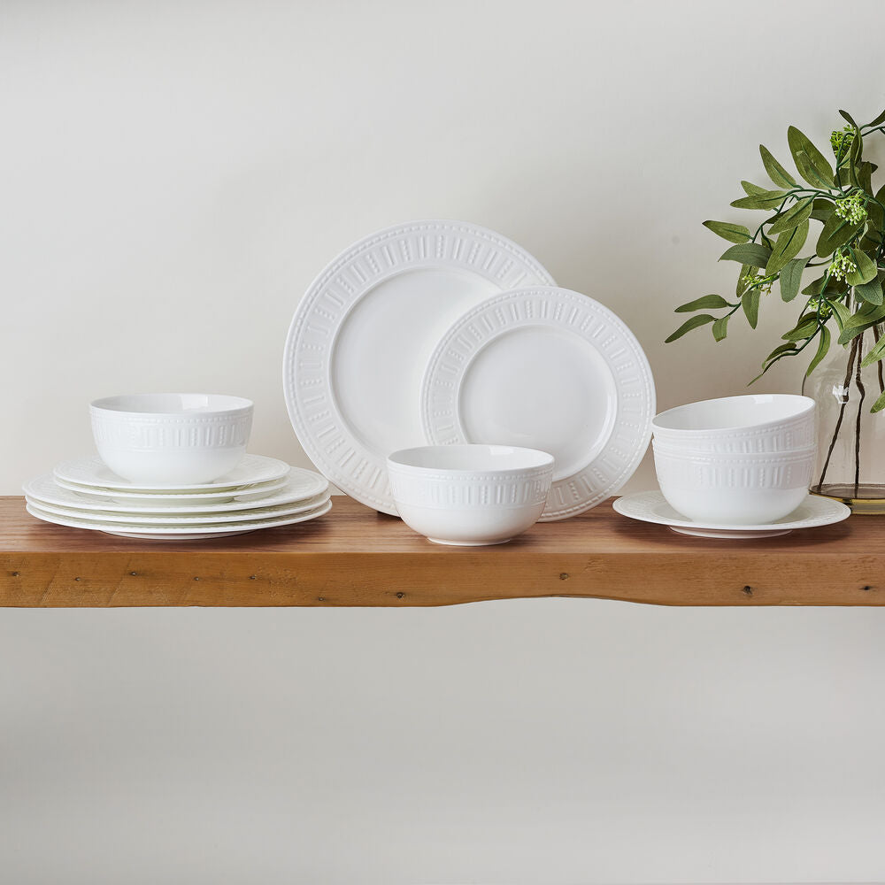 Miles 12 Piece Dinnerware Set, Service for 4