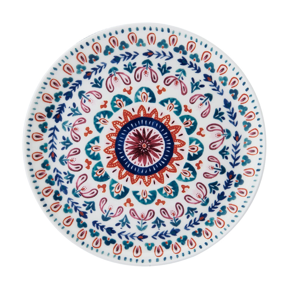Painted Medallion Set of 4 Appetizer Plates