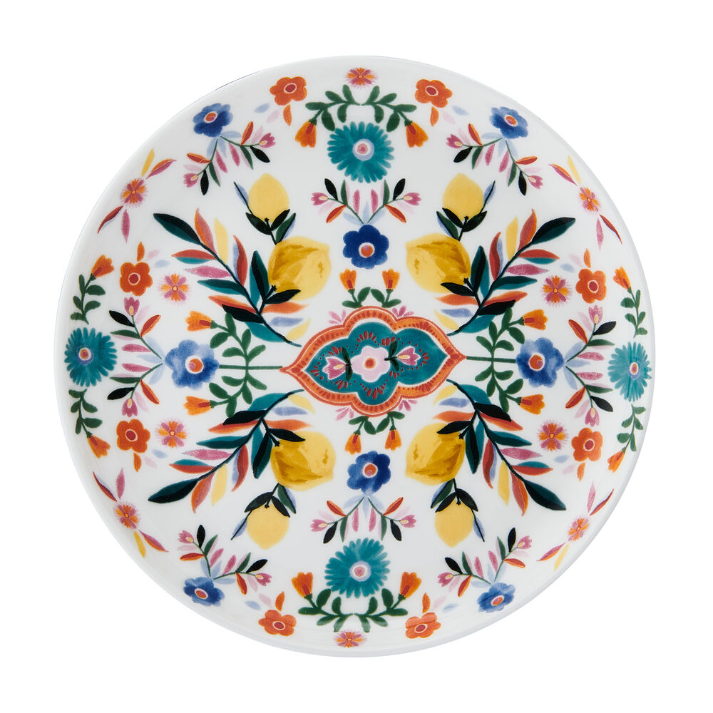 Painted Medallion Set of 4 Appetizer Plates