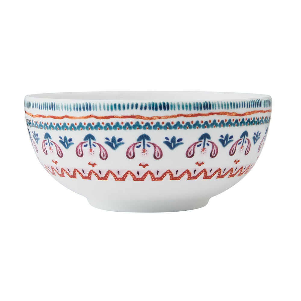 Painted Medallion Set of 4 Soup Cereal Bowls