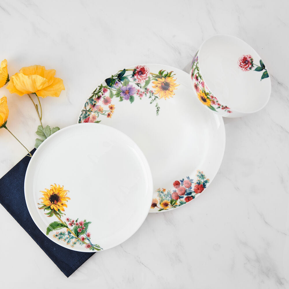 Garden of Petals 12 Piece Dinnerware Set, Service for 4