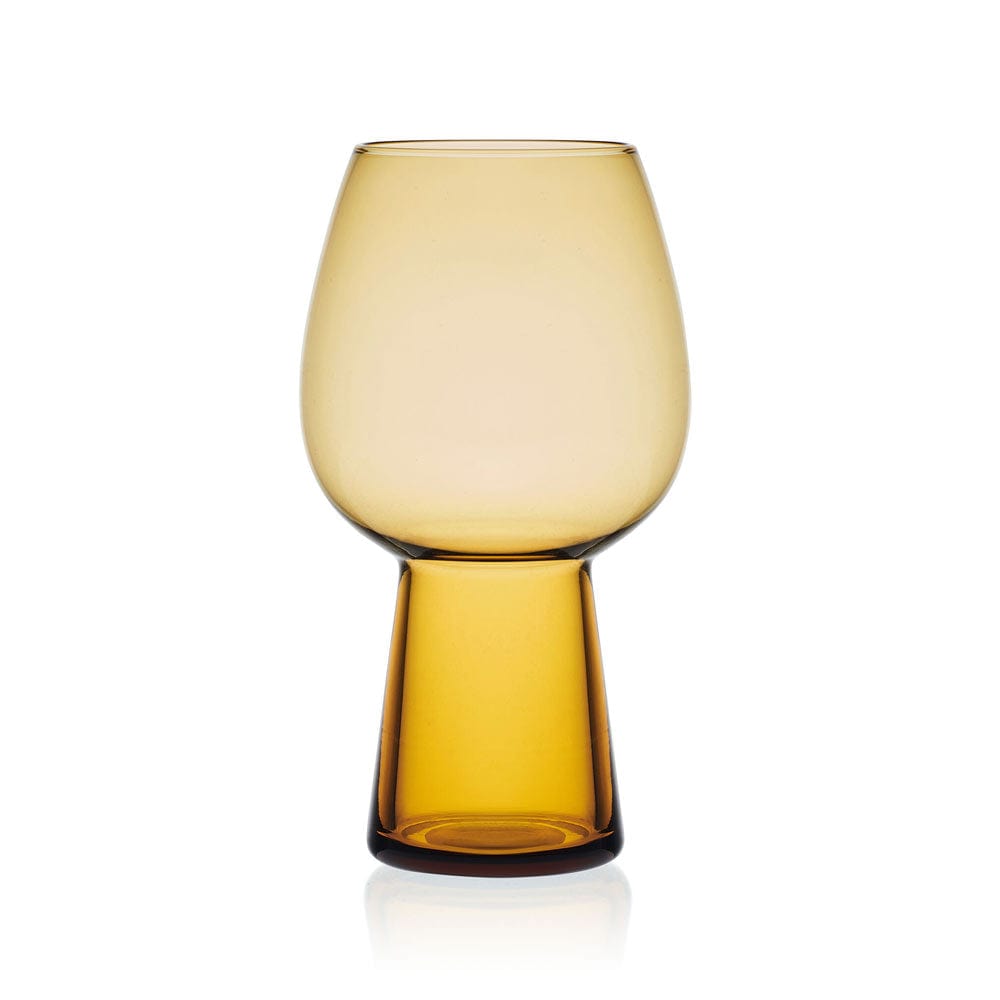 Phoebe Amber Set of 4 Beer Goblet Glasses