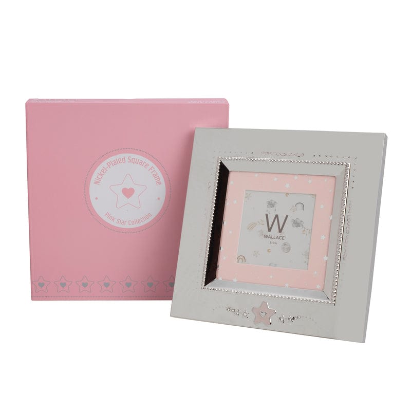 3 X 3 Baby Pink Star Nickelplate Frame