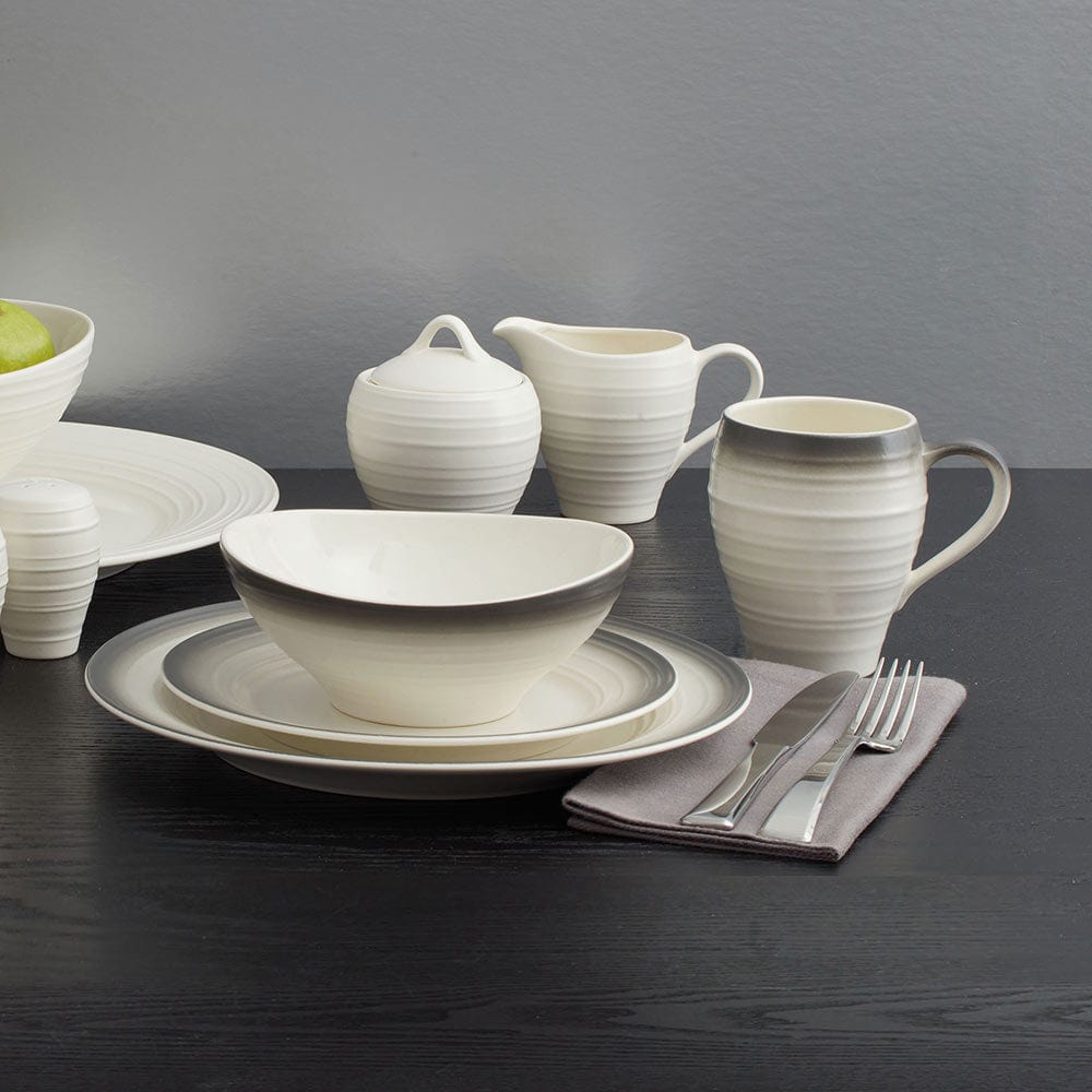 Swirl Ombre Graphite 16 Piece Dinnerware Set, Service for 4