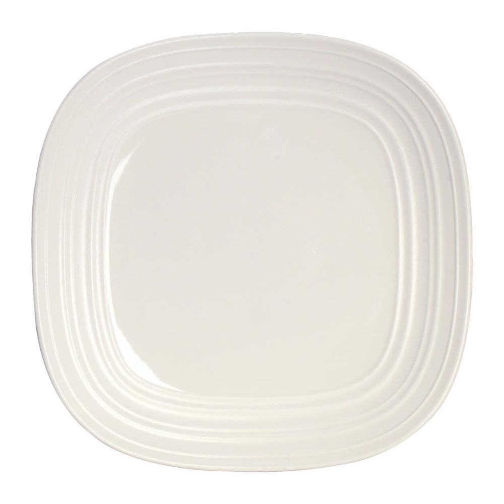 Swirl White Square 4 Piece Place Setting