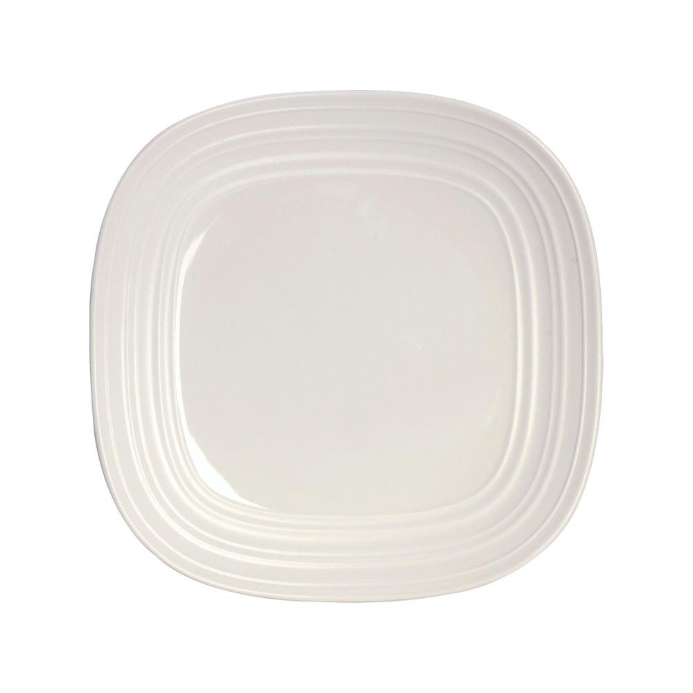 Swirl White Square 4 Piece Place Setting