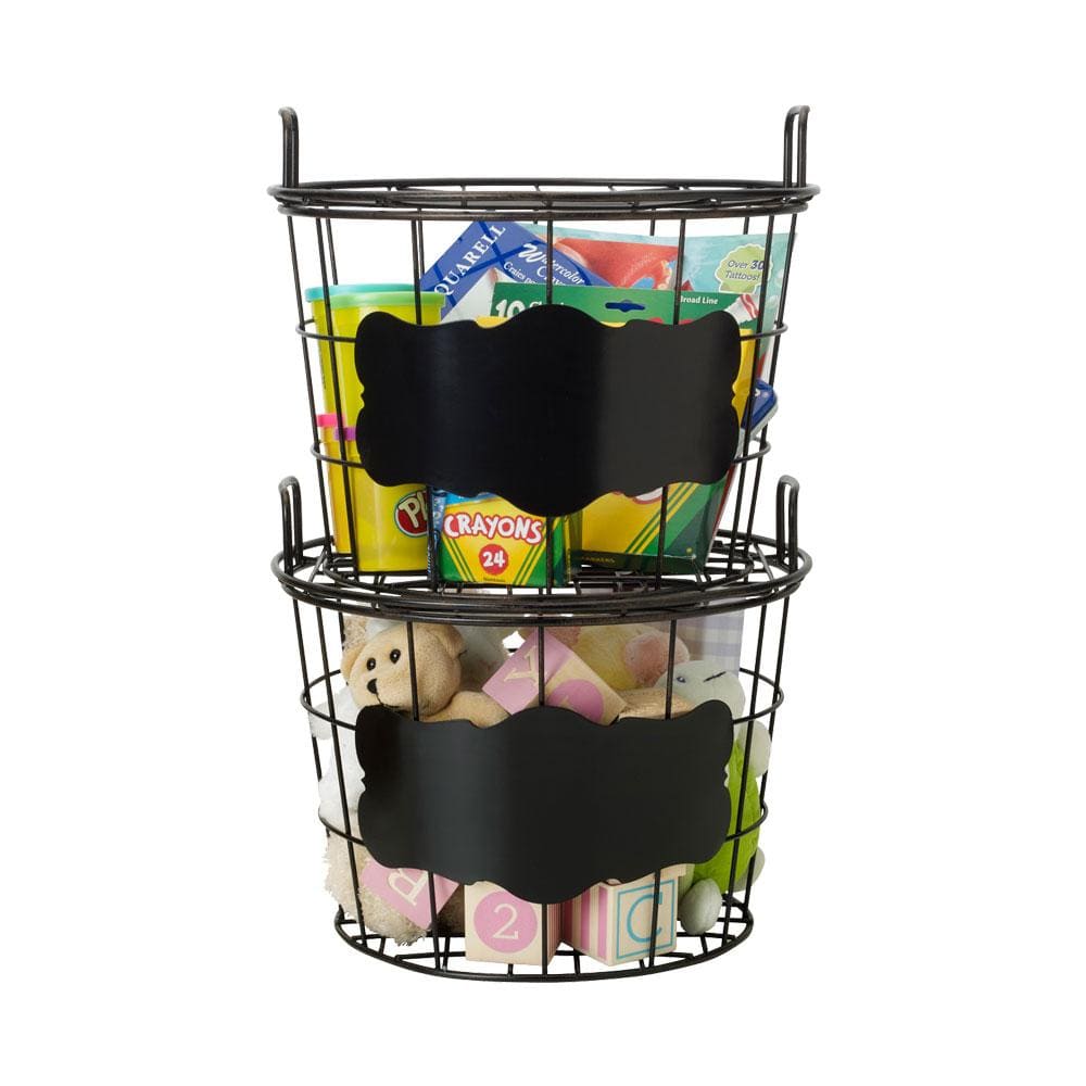 This and That Set of 2 Stacking Baskets with Lids