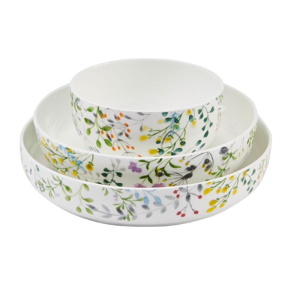 Tivoli Garden 9 Piece Dinnerware Bowl Set, Service for 3