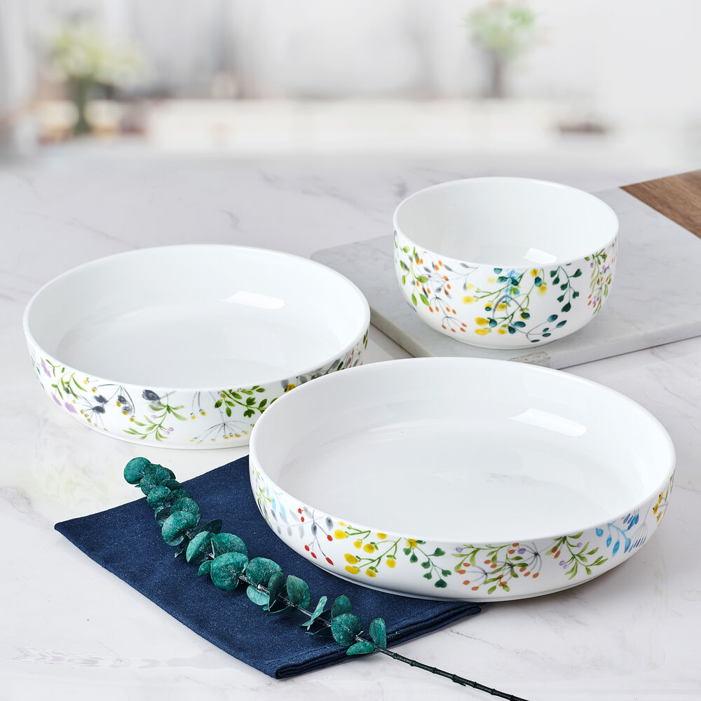 Tivoli Garden 9 Piece Dinnerware Bowl Set, Service for 3