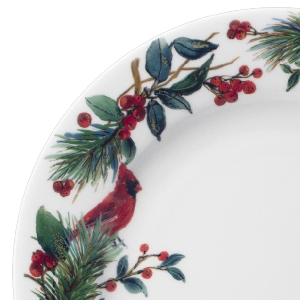 Winter Cardinal 24 Piece Dinnerware Set, Service for 6