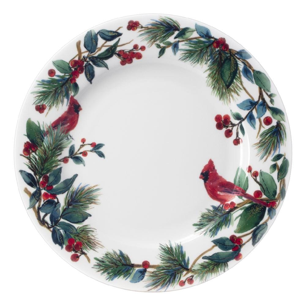 Winter Cardinal 24 Piece Dinnerware Set, Service for 6