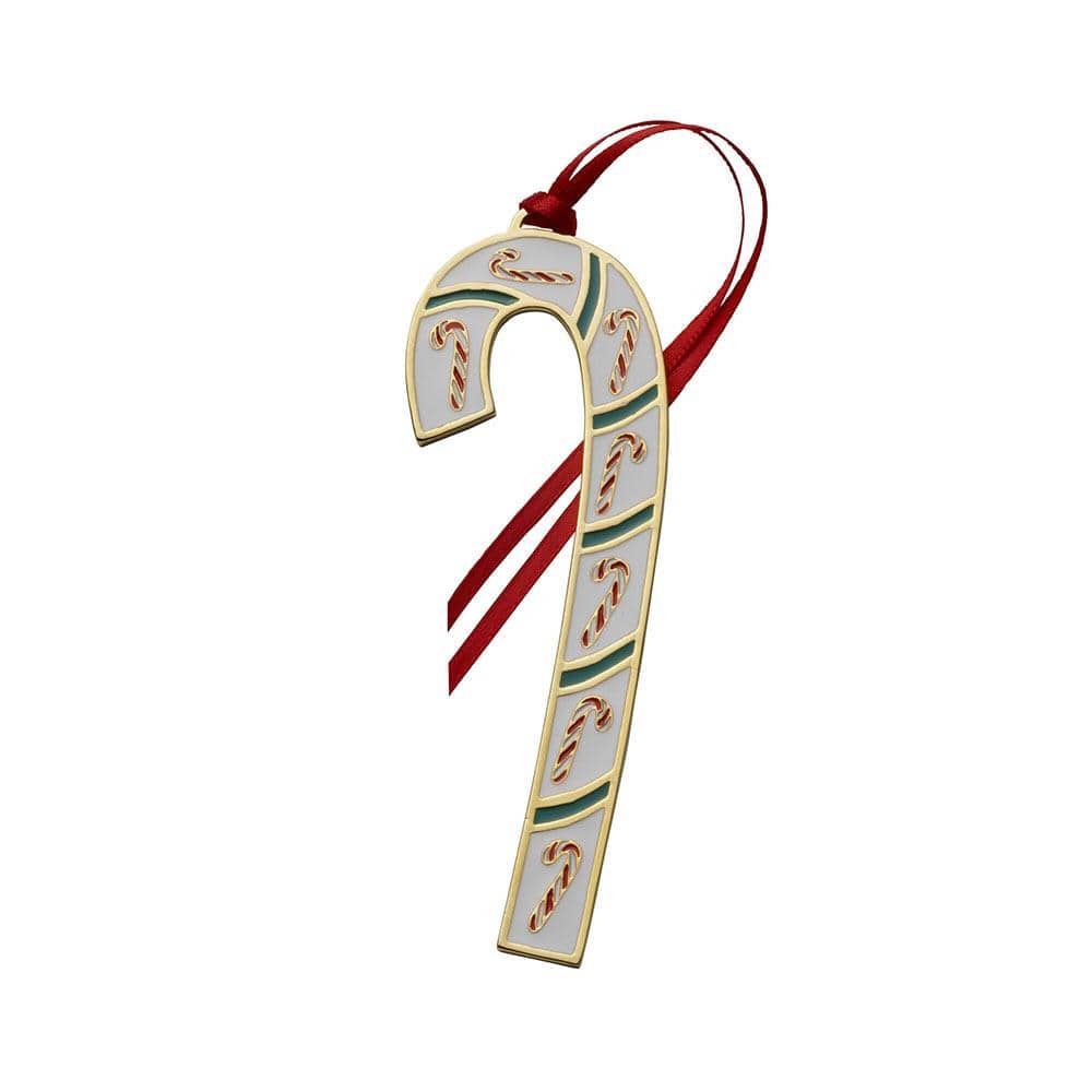 2021 Gold Plated and Enameled Candy Cane Ornament 41st Edition