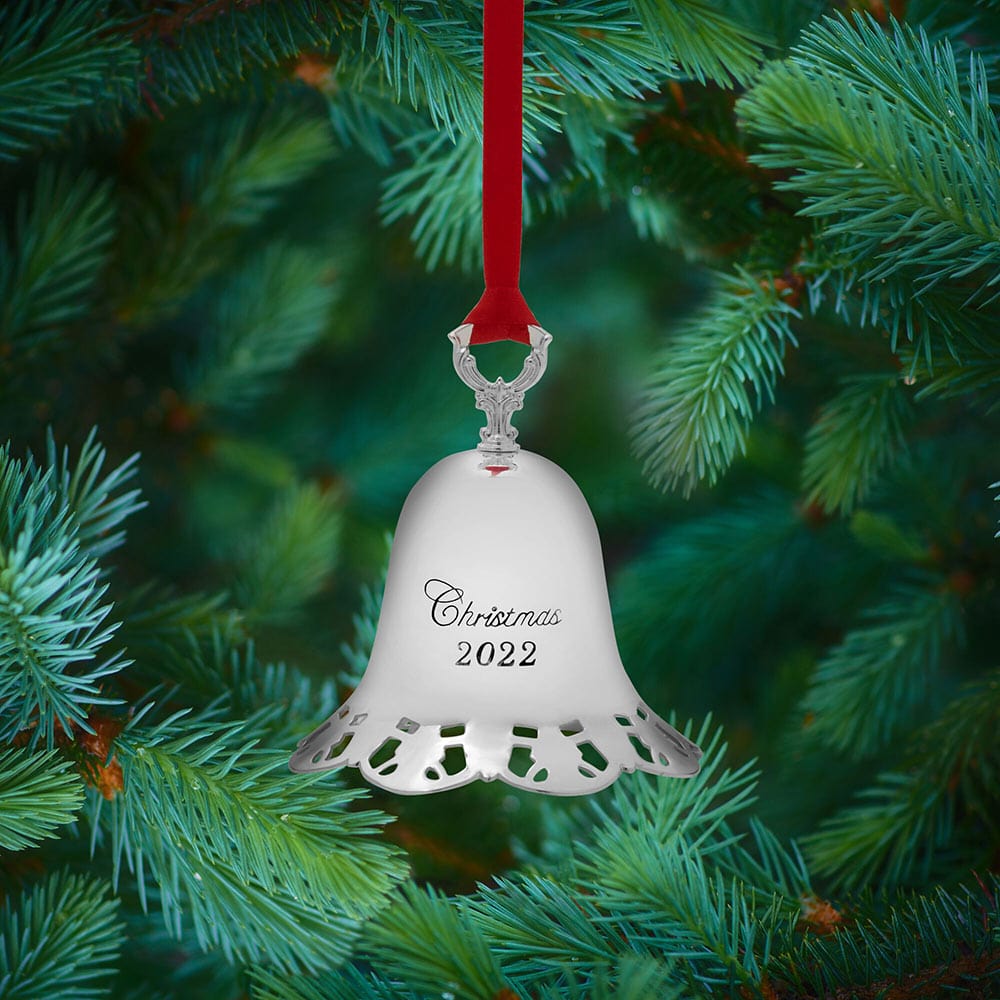 2022 Silver Plated Pierced Bell Ornament, 43rd Edition